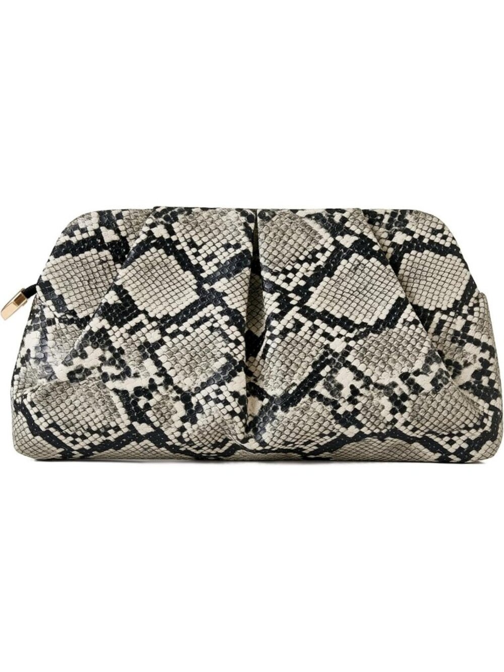 Chic Ruched Evening Clutch Purse - PU Leather, Detachable Chain, Crossbody Bag